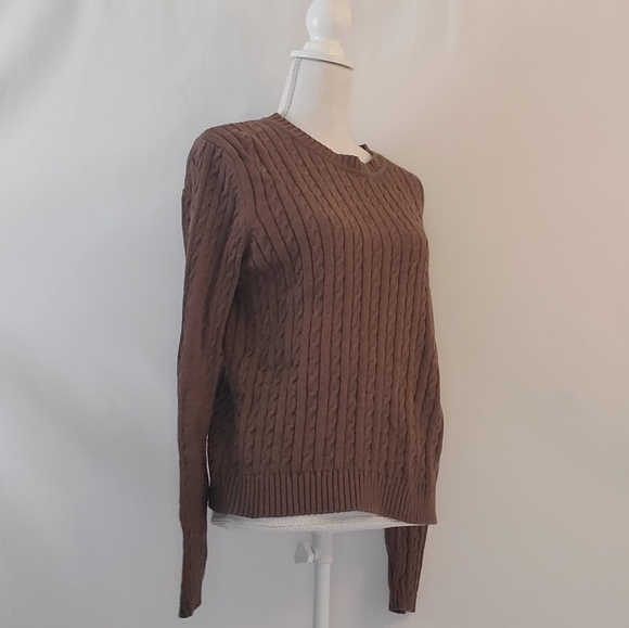 Croft & Barrow brown knit sweater M - Picture 2 of 7